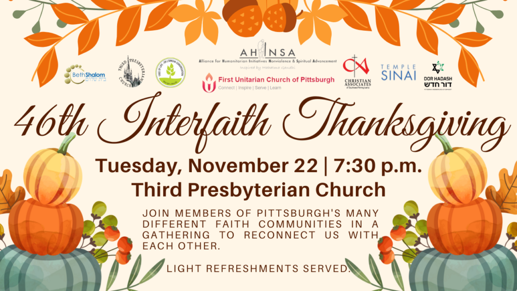 Interfaith Thanksgiving Service - First Unitarian Church of Pittsburgh