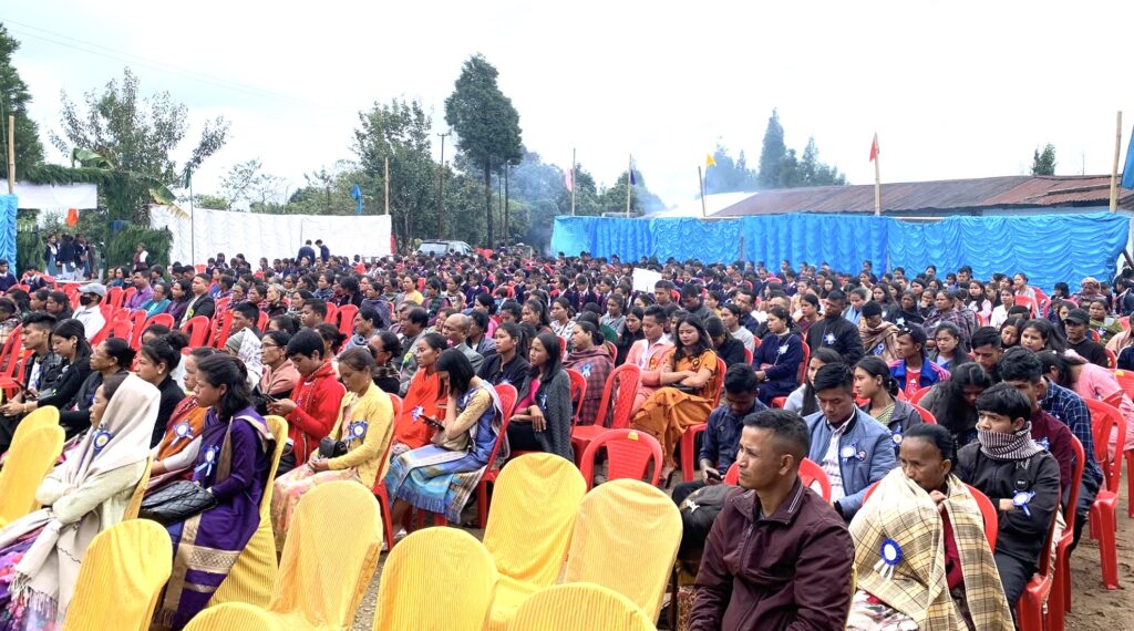 Crowd at ceremony in Khasi Hills